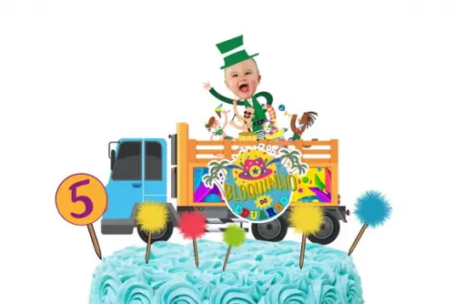 Topo para Bolo Carnaval Personalizado com Foto Rostinho