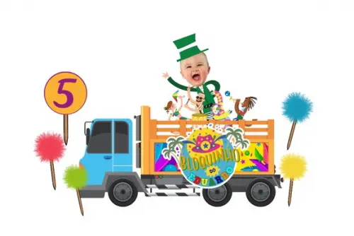 Topo para Bolo Carnaval Personalizado com Foto Rostinho