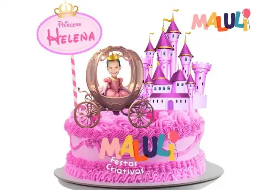 Topper Princesa para Bolo Personalizado com Foto