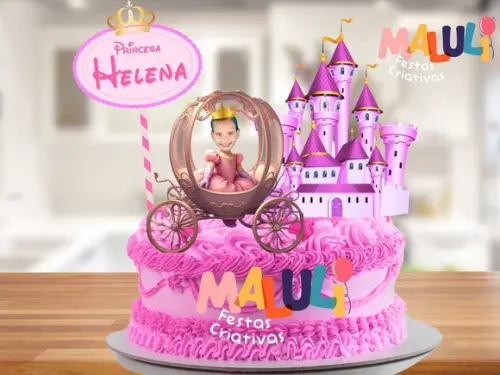 Topper Princesa para Bolo Personalizado com Foto