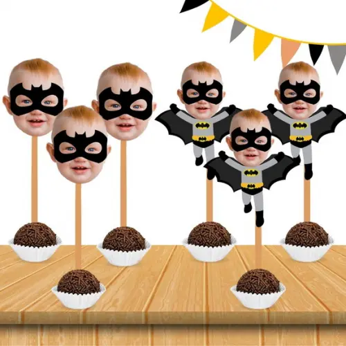 Toppers Batman com Sua Foto para Docinhos com Rostinho