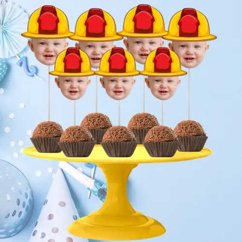 Toppers Bombeiros para Doces e Cupcakes