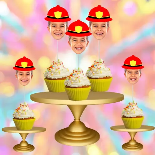 Toppers Bombeiros para Doces e Cupcakes