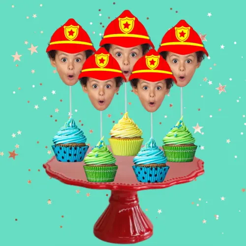 Toppers Bombeiros para Doces e Cupcakes