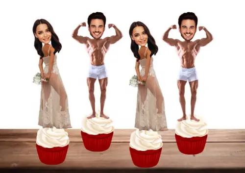 Toppers Casal de Noivos com Foto para Despedida de Solteira