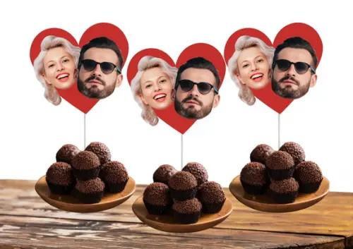 Toppers Casal Noivos para Despedida de Solteira com Sua Foto
