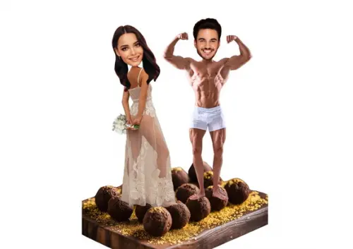 Toppers Casal de Noivos com Foto para Despedida de Solteira