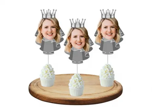 Toppers com Foto da Noiva para Decoração Despedida de Soltei