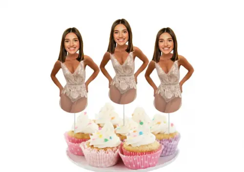 Toppers com Foto da Noiva para Decoração Despedida de Soltei