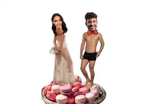 Toppers dos Noivos com Foto Rostinhos.