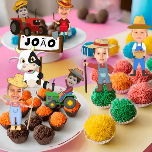 Toppers Fazendinha com Sua Foto - 10 Modelos Diferentes