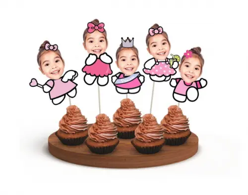 Toppers Hello Kitty com Sua Foto para Docinhos