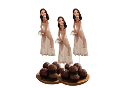 Toppers Noiva com Sua Foto para Despedida de Solteira