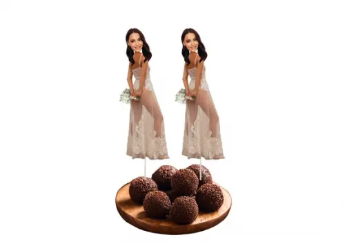 Toppers Noiva com Sua Foto para Despedida de Solteira