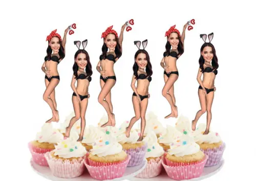 Toppers Noiva para com Foto para Decoração Mesa Despedida.