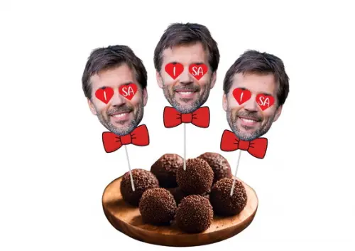 Toppers Noivo para Despedida de Solteira com Foto do Noivo.