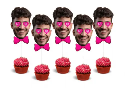 Toppers Noivo com Foto e Nome da Noiva para Chá Lingerie
