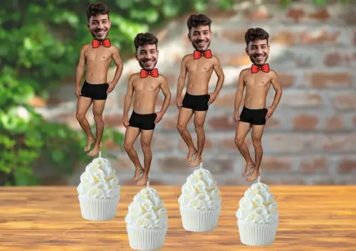 Toppers Noivo para Despedida de Solteira com Foto para Doces