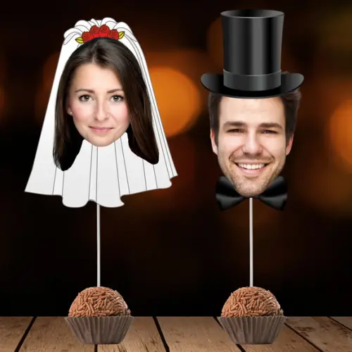 Toppers Noivos para Despedida de Solteira com Fotos.