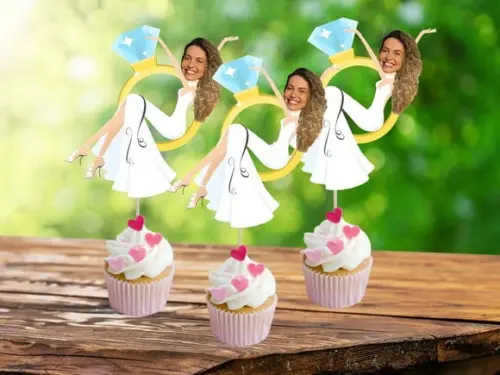 Toppers para Despedida de Solteira com Sua Foto para Doces