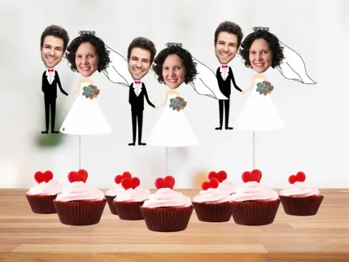 Toppers para Despedida de Solteira com Sua Foto para Doces