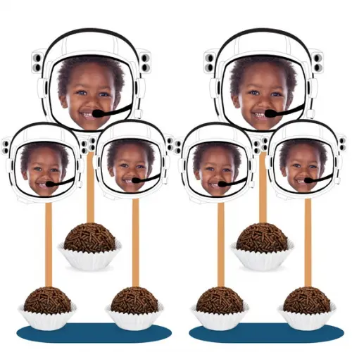 Toppers para Doces Astronauta Espaço Galáxia