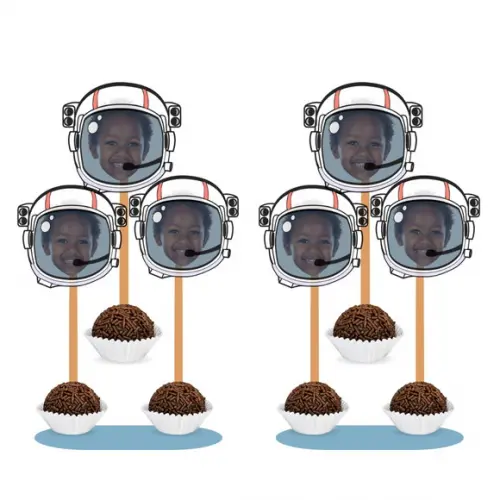 Toppers para Doces Astronauta Espaço Galáxia