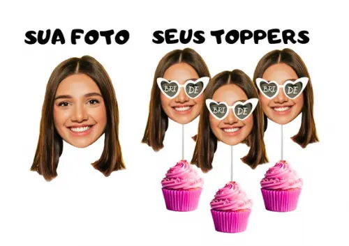Toppers Personalizados da Noiva com Sua Foto para Despedida