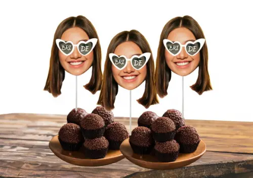 Toppers Personalizados da Noiva com Sua Foto para Despedida