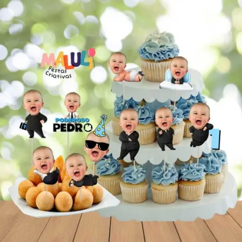 Toppers Poderoso Chefinho com Sua Foto - 10 Artes Diferentes