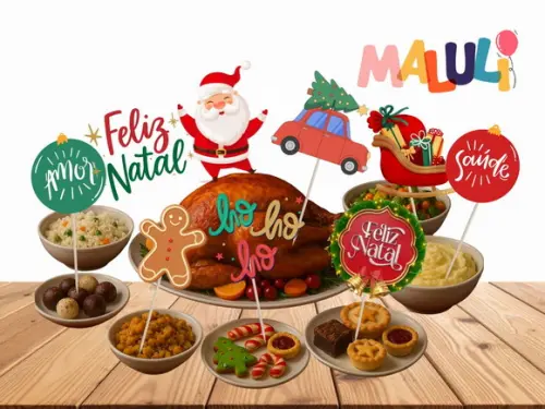 Toppers Tags Natal para Ceia de Natal