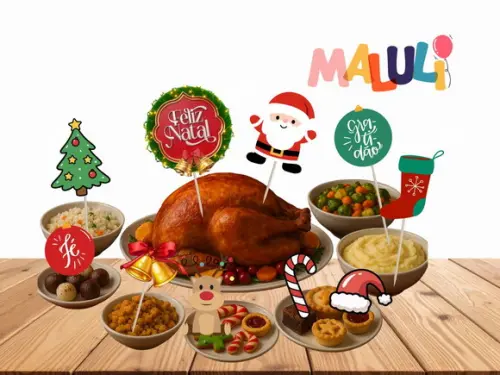 Toppers Tags Natal para Ceia de Natal