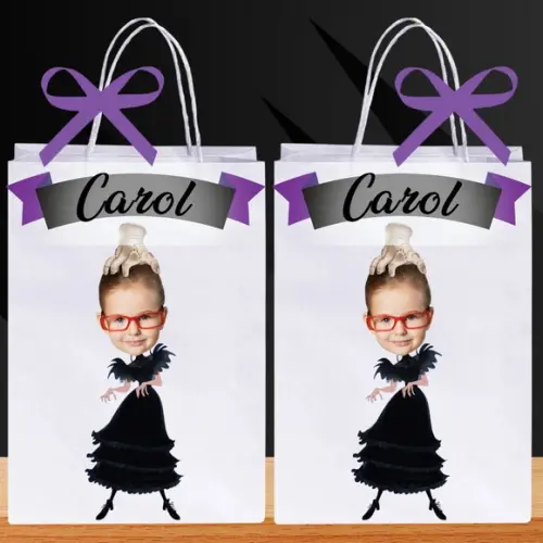 Wandinha com Sua Foto Lembrancinha Sacolinha Personalizada.