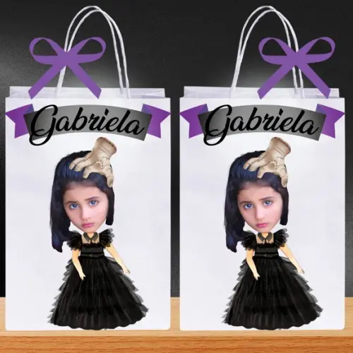 Wandinha com Sua Foto Lembrancinha Sacolinha Personalizada.