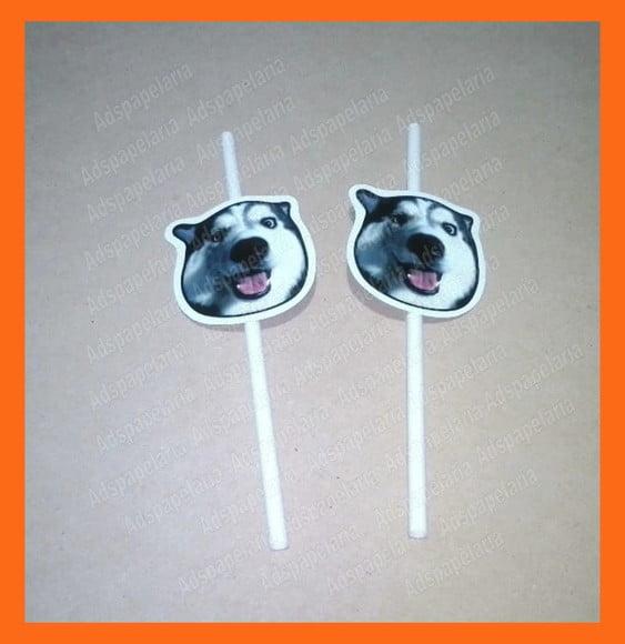 Canudos de Papel com Foto do Seu Pet Doguinho Gatinho