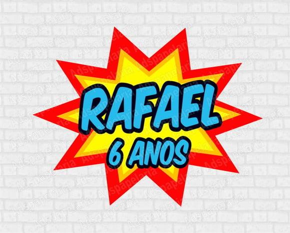 Placas Decorativas - Onomatopéia com Nome - painel herois - fest