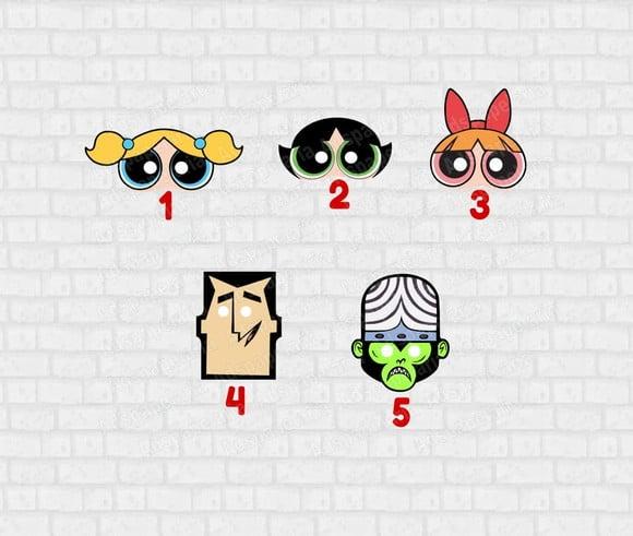 Mascaras de Papel Meninas Super Poderosas Professor e Macaco