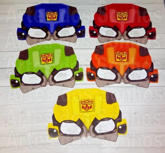 Mascaras de Papel Transformers Cores
