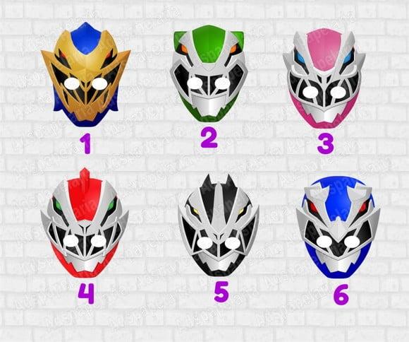Mascaras de Papel Power Rangers Dino Fury