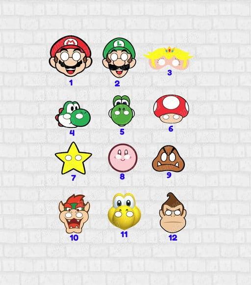 Mascaras de papel Super Mario Bros
