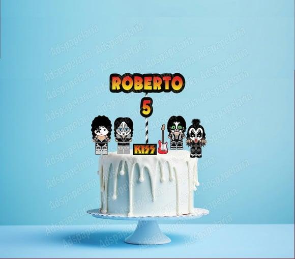 Topo de Bolo Kiss - Festa Rock And Roll