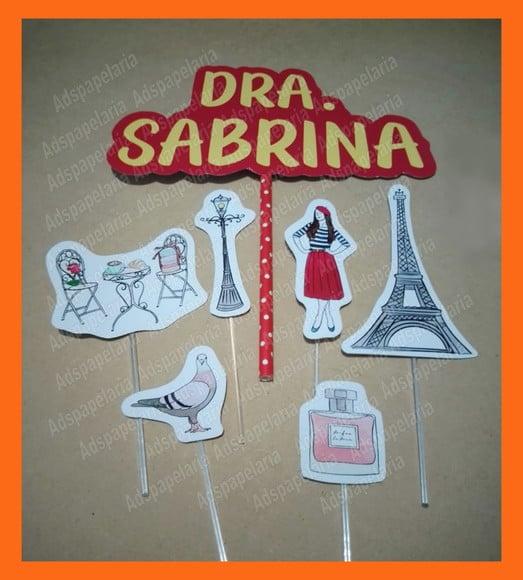 Topo de Bolo Tema Paris