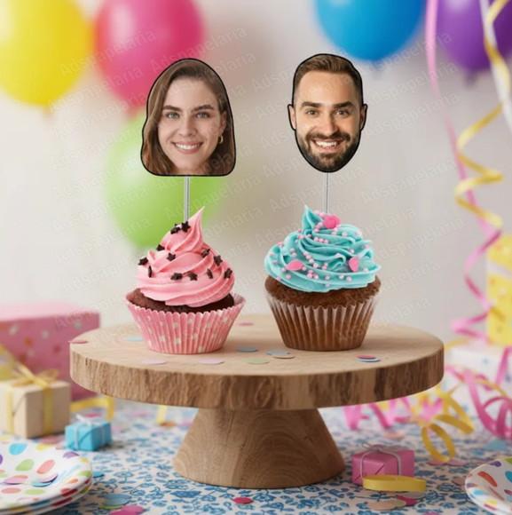 Topper de Foto de Rosto Personalizado