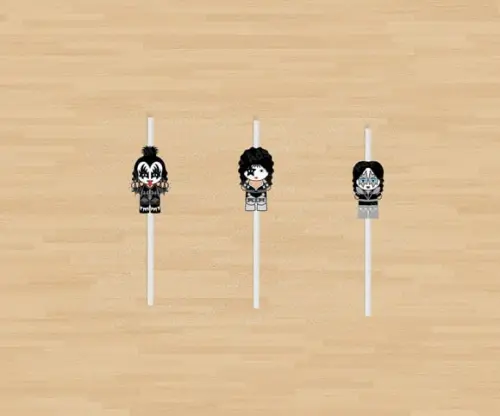 Canudos de Papel Temáticos - Kiss - festa rock - festa rock and roll