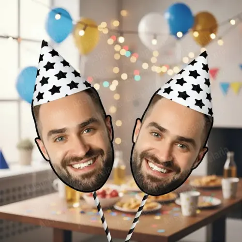 Máscaras de Foto de Rosto com Chapeuzinho de Festa