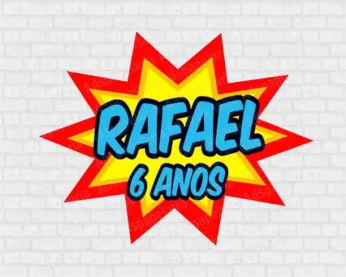 Placas Decorativas - Onomatopéia com Nome - painel herois - festa herois