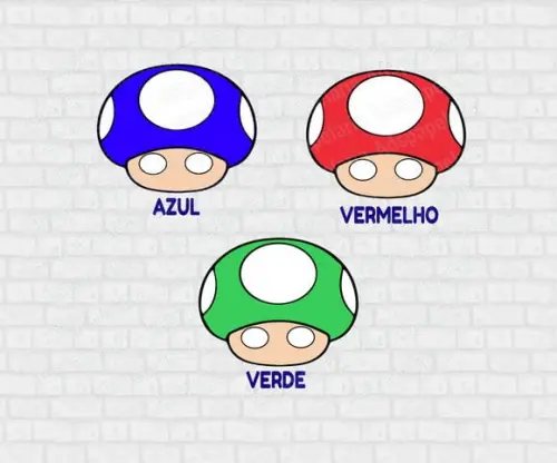 Mascaras de papel Cogumelo Toad - do Super Mario