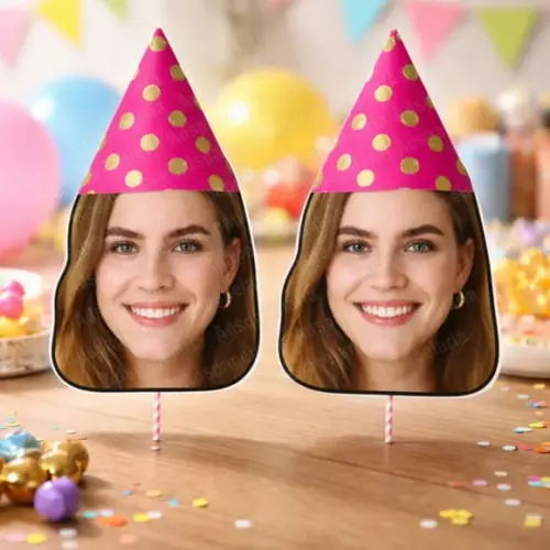 Mascaras de Foto de Rosto com Chapeuzinho de Festa
