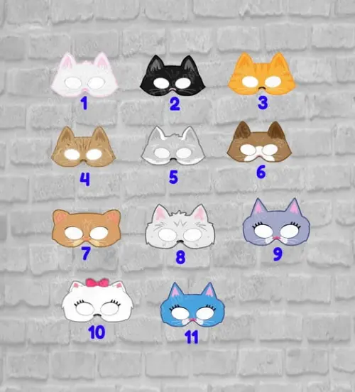 Mascara de Papel - Gatos - festa pet