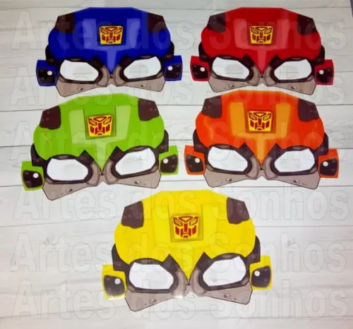 Mascaras de Papel Transformers Cores